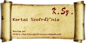 Kertai Szofrónia névjegykártya